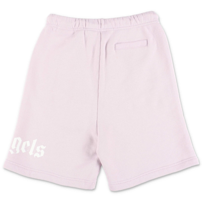 Shop Palm Angels Shorts Rosa In Felpa Di Cotone