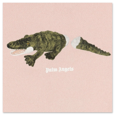 Shop Palm Angels Felpa Rosa In Cotone