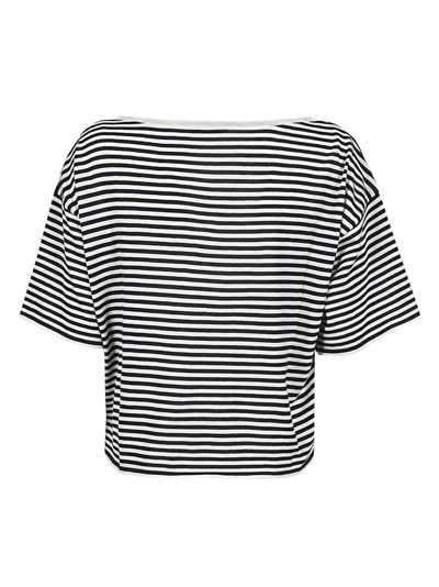 Shop Base Striped Cotton Top In Blue
