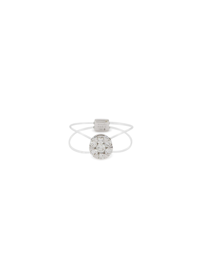 Shop Persée Paris ‘imagine' Diamond 18k White Gold Double-strand Ring In Metallic