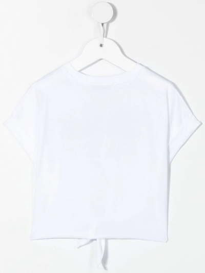 Shop Msgm Embellished Cropped T-shirt In White