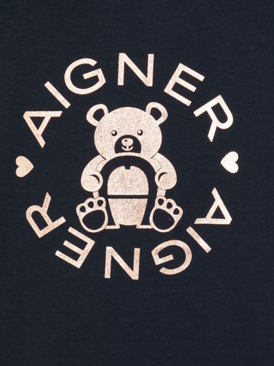 Aigner Logo-print Short-sleeved T-shirt In Blue