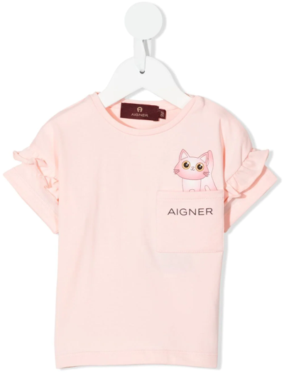 Shop Aigner Logo-print Short-sleeved T-shirt In Pink