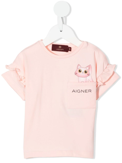 Aigner Logo-print Short-sleeved T-shirt In Pink
