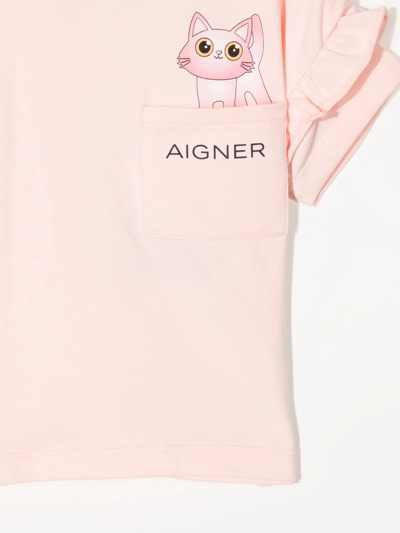Shop Aigner Logo-print Short-sleeved T-shirt In Pink