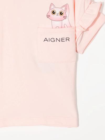 Aigner Logo-print Short-sleeved T-shirt In Pink