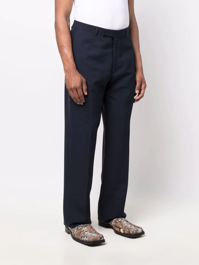 Shop Martine Rose Mid-rise Straight Trousers In Blue