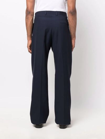 Shop Martine Rose Mid-rise Straight Trousers In Blue