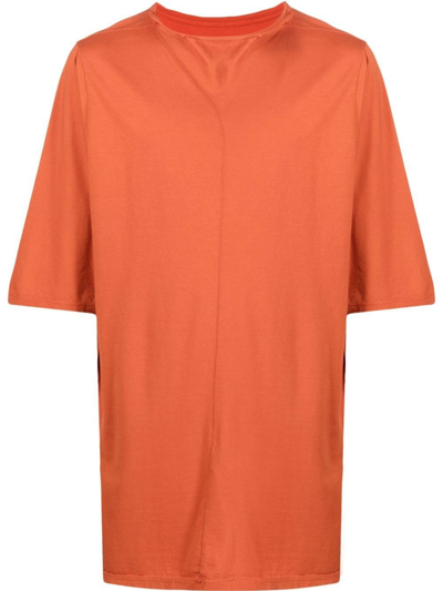 Shop Rick Owens Drkshdw Roll-neck Cotton T-shirt In Orange