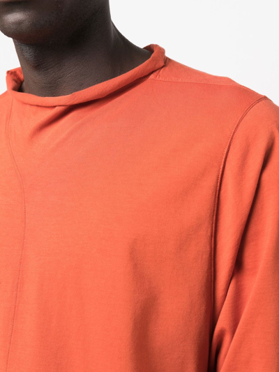 Shop Rick Owens Drkshdw Roll-neck Cotton T-shirt In Orange