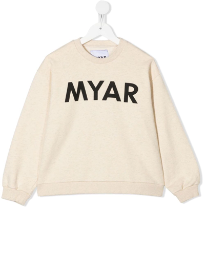 Shop Myar Logo-print Sweatshirt In Neutrals