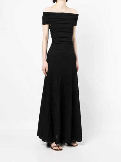 Shop Khaite The Marca Ruched-bodice Dress In Black