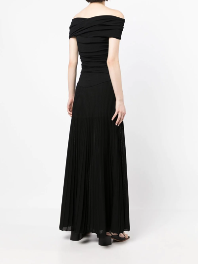 Shop Khaite The Marca Ruched-bodice Dress In Black