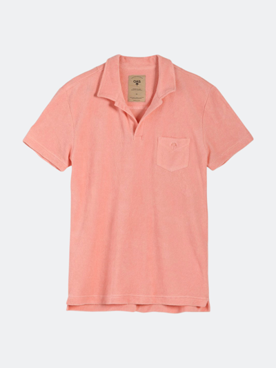 Shop Oas Solid Terry Polo In Pink