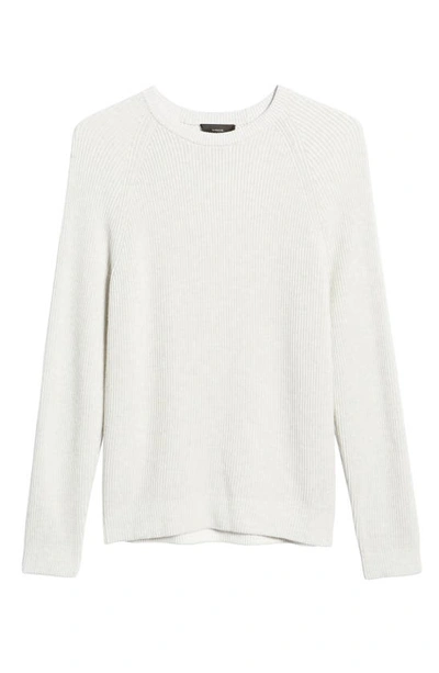 Shop Vince Rib Cotton Crewneck Sweater In Heather White