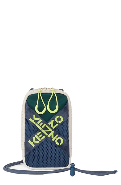 Shop Kenzo Phone Case On A Strap In Pale Grey