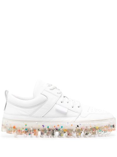 Rbrsl Rubber Soul Speckled-sole Leather Sneakers In Bianco | ModeSens