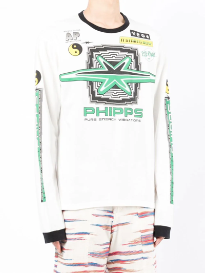 Phipps White Motocross Print Long Sleeve T-shirt | ModeSens