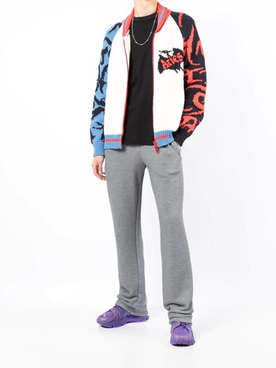 Shop Aries Varsity Knit Multicolour Jacket In Mehrfarbig