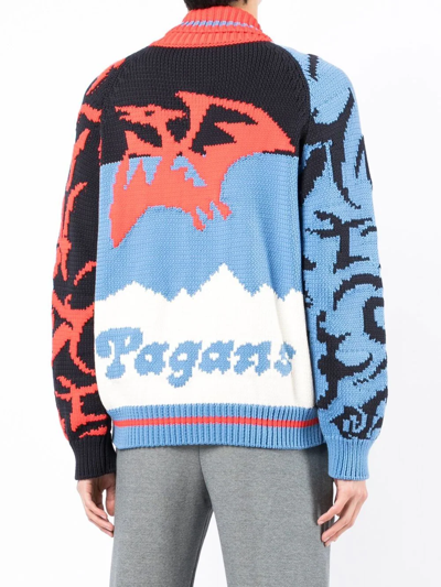 Pterodactyl Graphic-print Cotton-blend Bomber Jacket In Multi-colour