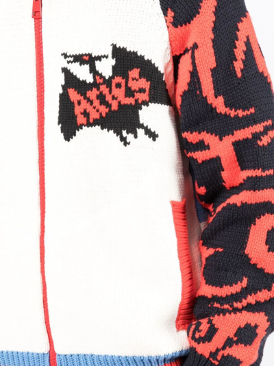 Shop Aries Varsity Knit Multicolour Jacket In Mehrfarbig