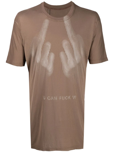 Shop 11 By Boris Bidjan Saberi Graphic-print T-shirt In Brown