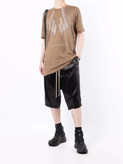 Shop 11 By Boris Bidjan Saberi Graphic-print T-shirt In Brown