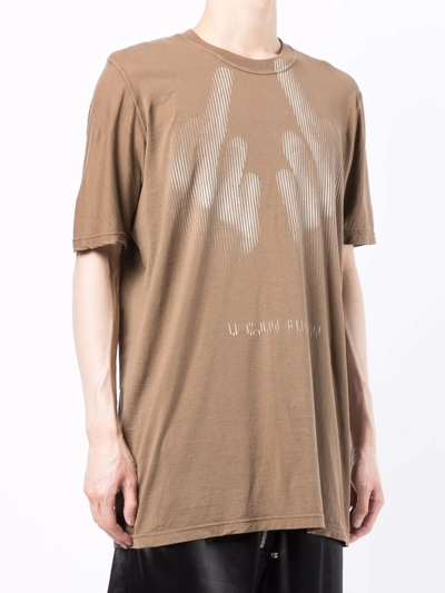 Shop 11 By Boris Bidjan Saberi Graphic-print T-shirt In Brown