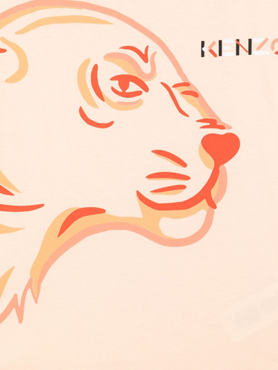 Shop Kenzo Tiger-print Short-sleeved T-shirt In Orange