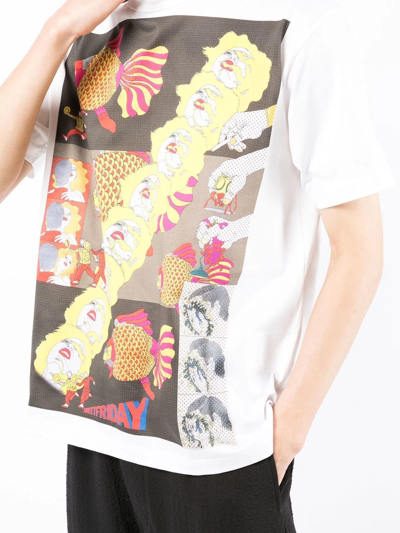 Shop Junya Watanabe Graphic-print Cotton T-shirt In White