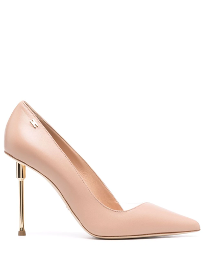 Elisabetta Franchi Metallic-finish 100mm Pumps In Neutrals