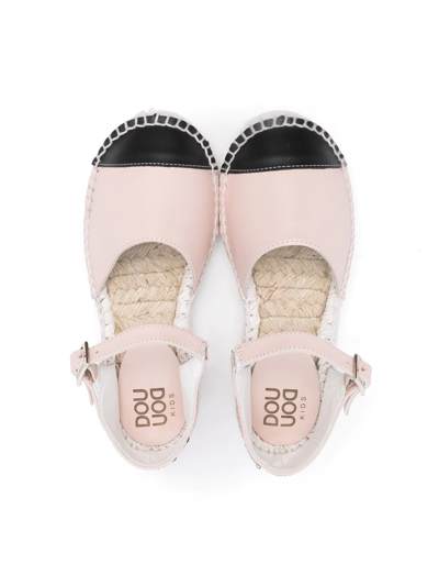 Shop Douuod Two-tone Jute Sandals In Pink