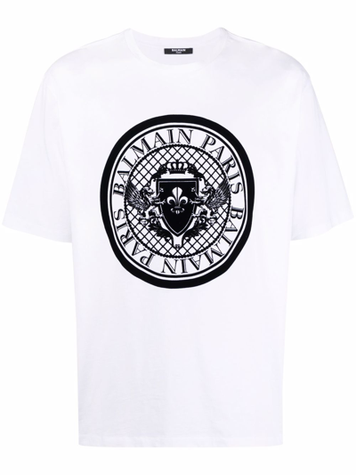 Shop Balmain T-shirts And Polos White