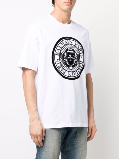 Shop Balmain T-shirts And Polos White