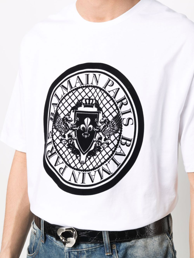 Shop Balmain T-shirts And Polos White