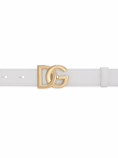 Shop Dolce & Gabbana Logo Belt Accessories In White