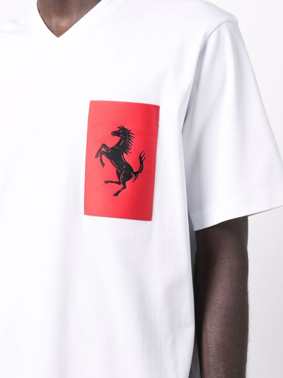 Shop Ferrari T-shirts And Polos White