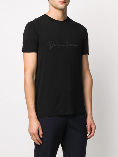 Shop Giorgio Armani T-shirts And Polos Black