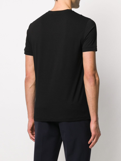 Shop Giorgio Armani T-shirts And Polos Black