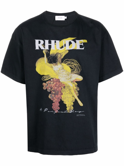 Shop Rhude T-shirts And Polos Black