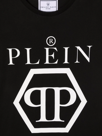 Shop Philipp Plein Junior Teen Logo-print Cotton T-shirt In Black