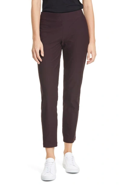 Shop Eileen Fisher Stretch Crepe Slim Ankle Pants In Z/dnucassis