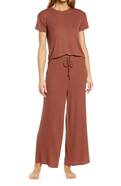 Shop Nordstrom Essentials Pajama Top In Brown Mink