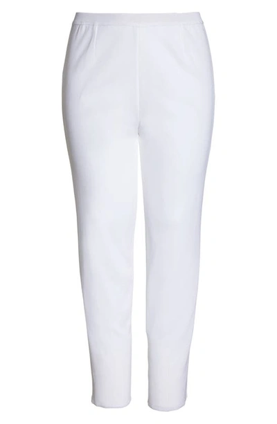 Shop Ming Wang Straight Leg Knit Pants In White