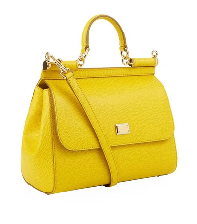 Shop Dolce & Gabbana Medium Sicily Tote In Yellow