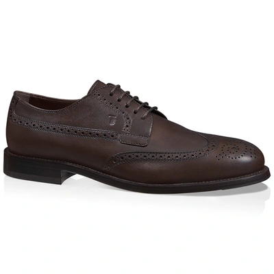 Tod's Lace-up Shoes In Leather In Brown