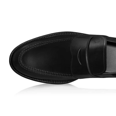 Shop Tod's Leather Loafers In Black