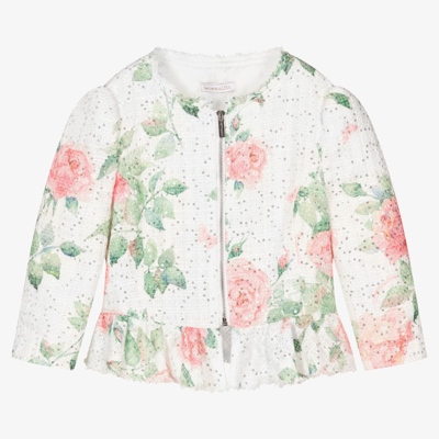 Shop Monnalisa Teen Girls White Rose Jacket