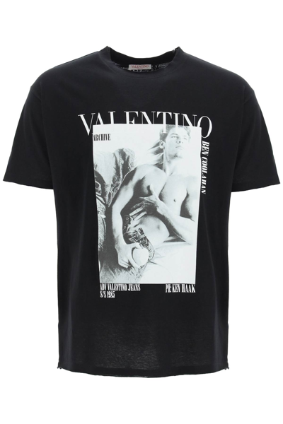 Shop Valentino Archive 1985 Print In Black