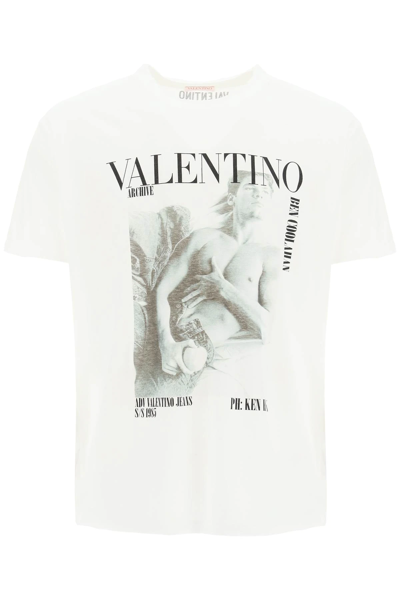 Shop Valentino Archive 1985 Print In White